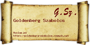 Goldenberg Szabolcs névjegykártya